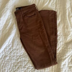 Hollister 0 Short Brown Flared Pants Waist 24 Length 30
